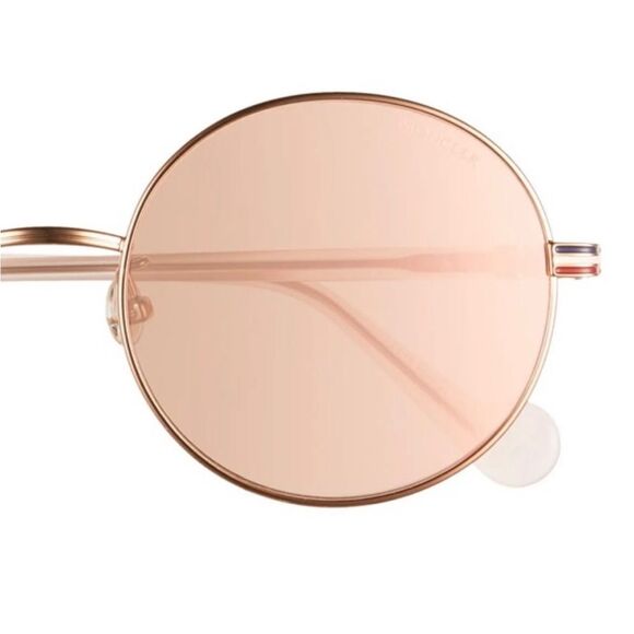 MONCLER ROSE GOLD MIRRORED ROUND UNISEX SUNGLASSES ML 0132-D main image 3